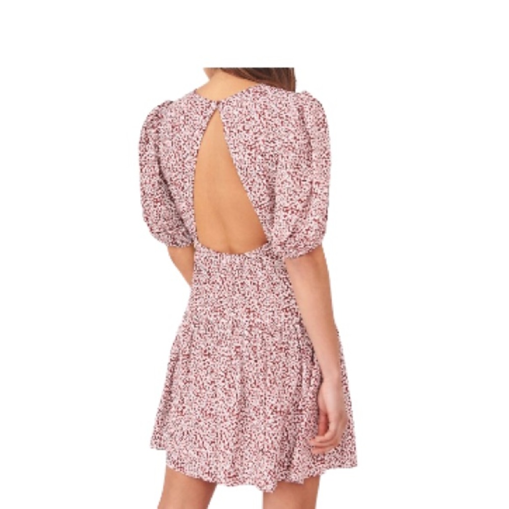 Free People Pink Floral Backless Mini Dress